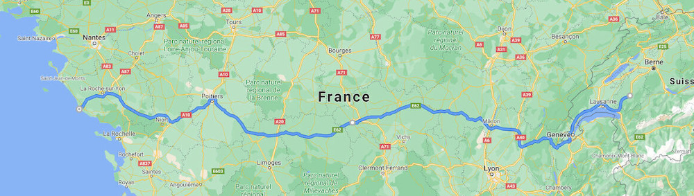 Zigzagodromie à travers la France